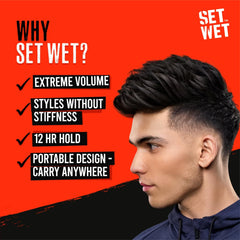 Set Wet Extreme Volume Hairstyling Powder 10gm 0.3 Oz. |12 Hour Strong Hold & Matte Finish | Hair Volumizing Powder Wax