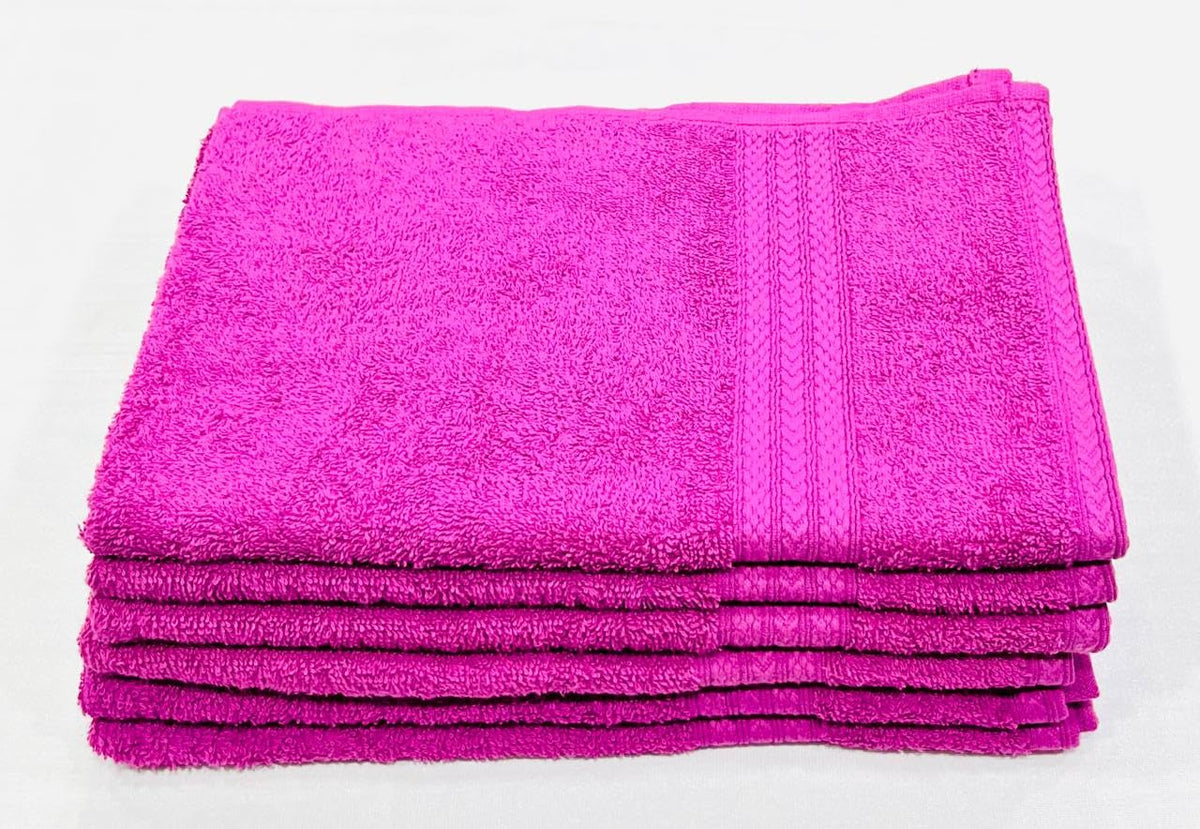 Bombay Dyeing Tulip 100% Soft Cotton Hand Towels 1200 Gsm (Purple) - Set Of 6