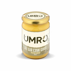Natural Premium A2 Gir Cow Ghee By Umro | Good Source Of Energy Healthy & Nutrients Desi Ghee Perfect For Modak & Barfi | (500ml) 16.9 Ounce | Jar Pack
