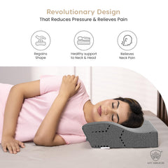 Cool Gel Cervical Pillow For Neck Pain, Spondylitis Neck - 20 X 12 X 4 Inches | Orthopedic Memory Foam Pillow For Sleeping, Neck Support Contour Pillow For Shoulder Pain - Pack Of 2
