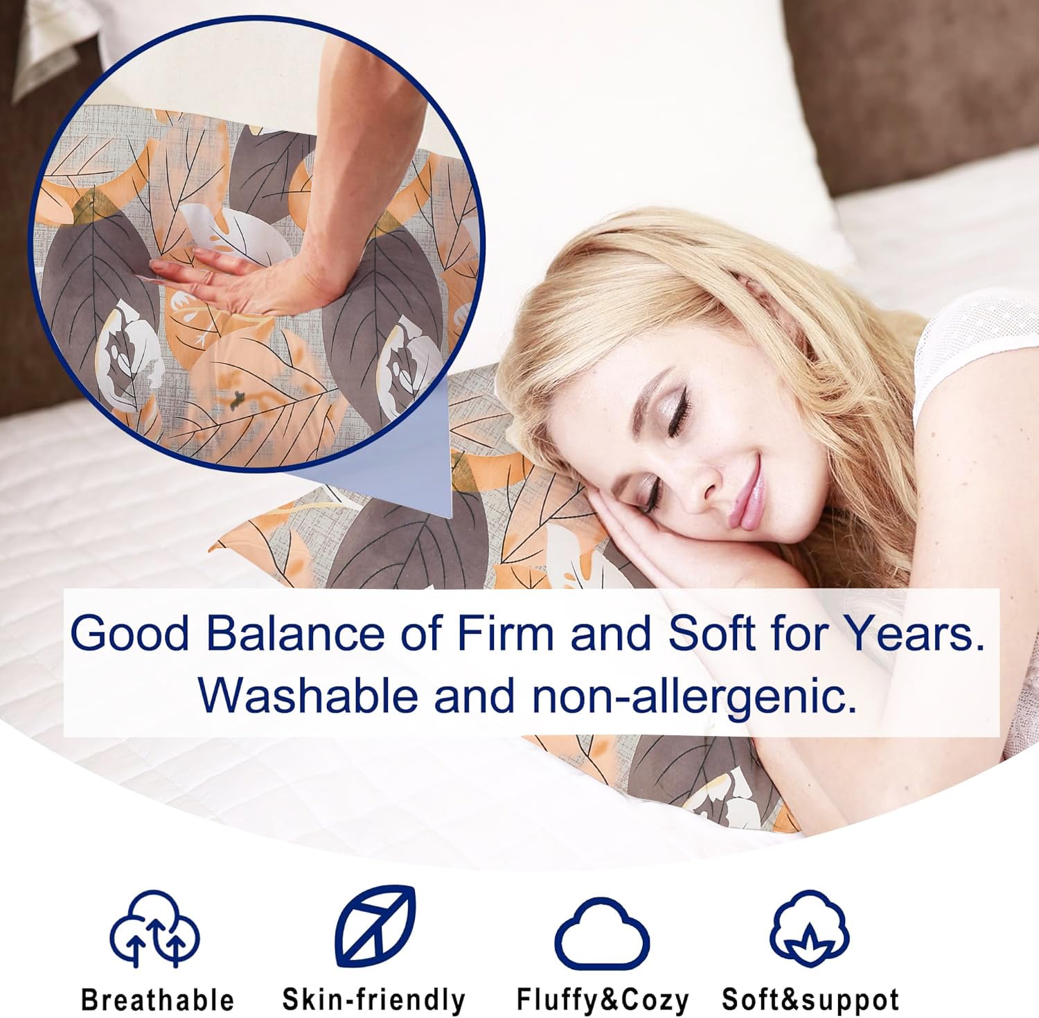 Microfiber Square Pillow Cushion For Sofa & Bed, Grey Color - 16 X 16 Inch | Printed - Brown Leaf, Soft, Comfortable Pillow, Back, Neck Support | Breathable, Removable Cover - Set Of 1