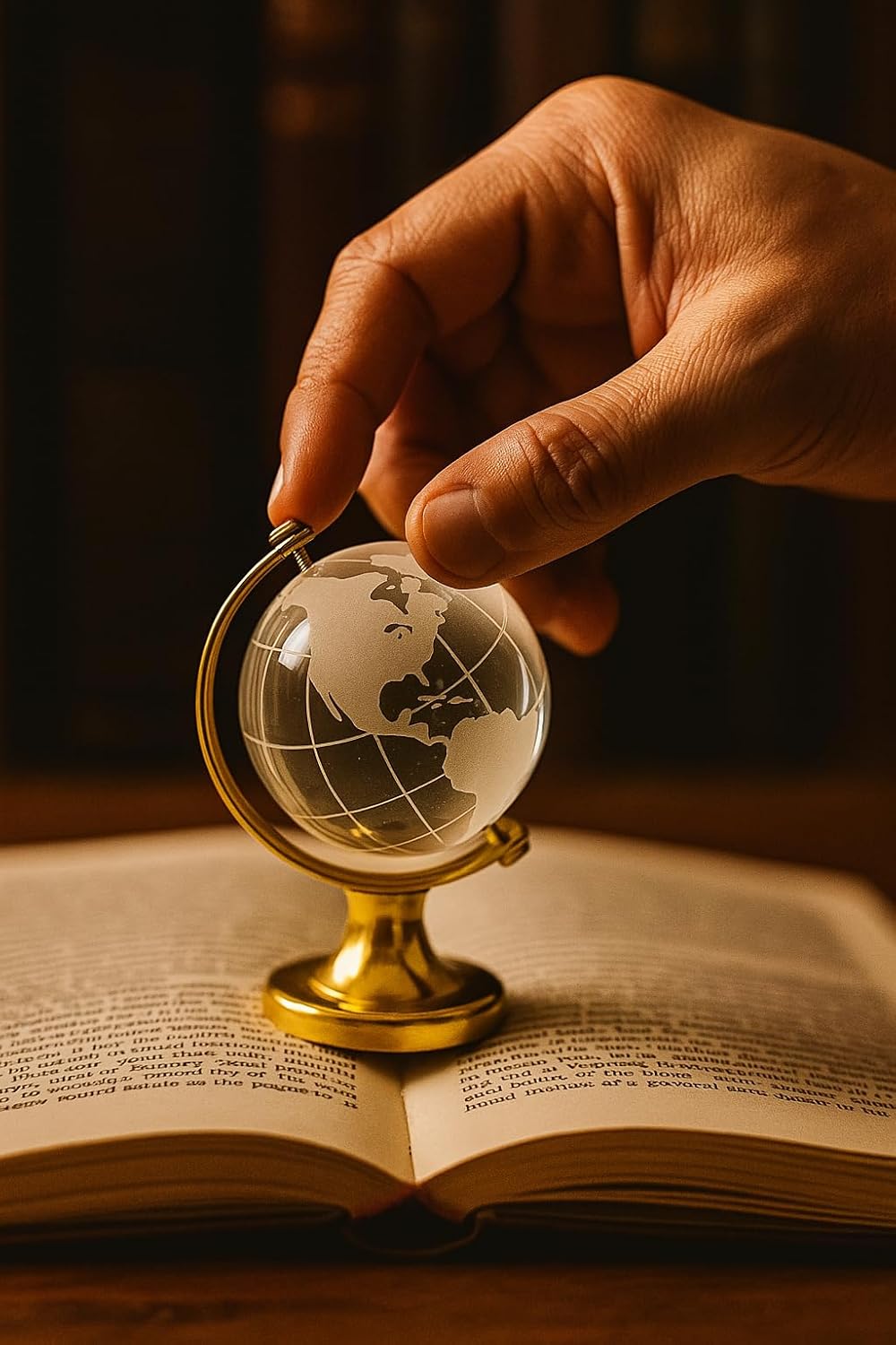 Luxury Crystal Mini 3 Inch Globe With Golden Stand, For Desk Or Office Decor, Modern Decorative Glass Globe With Etched Continents (Gold & White) Pack Of 1