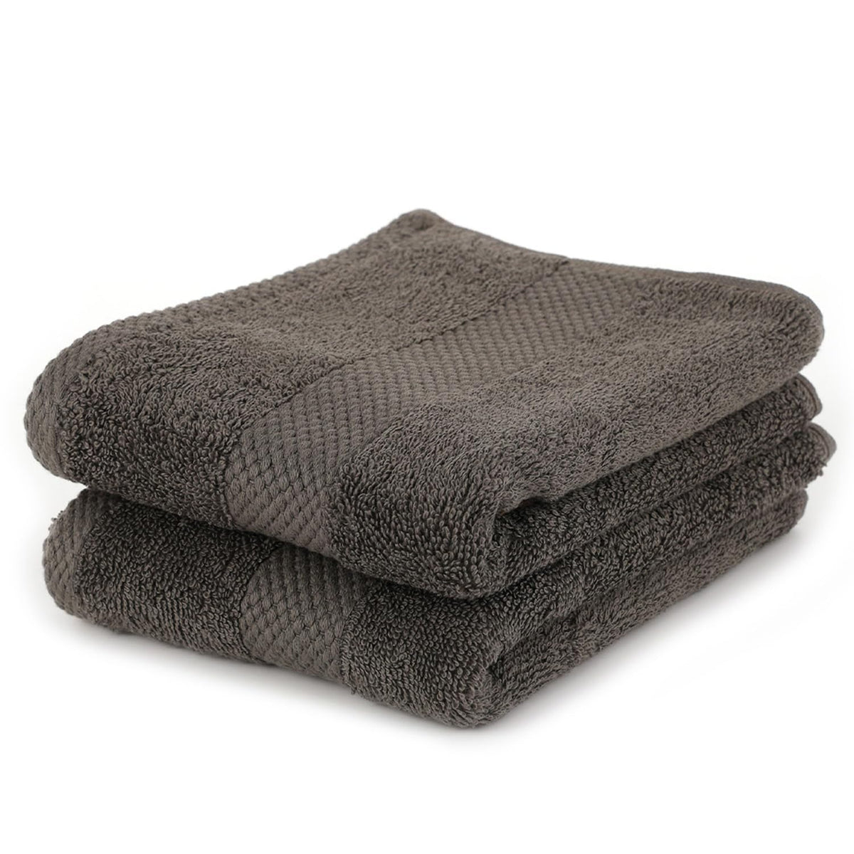 Premium 100% Combed Cotton Hand Towels 400 Gsm | Ultra Soft, Quick Dry & Highly Absorbent, For Home, Gym & Travel Hand Towel (Grey) - Pack Of 2