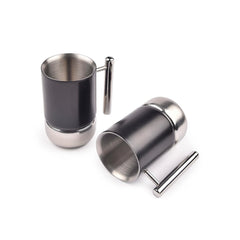 Designer Silver Stainless Steel Coffee Mug Set Of 2 - Fluted Series | Attractive Tea Cup In Modern Appearance Used In Offices, Homes & Workspace | Premium Serve Ware & Tableware