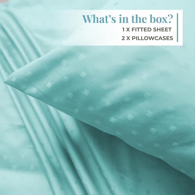 Cotton Fitted Bedsheet For Double Bed With 2 Pillow Covers - 72 X 78 Inches, Sky Blue | Sateen Weave Queen Size Bed Sheet,12" Deep Pocket