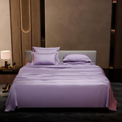 Bedding Set 1 Bedsheet King Size With 4 Pillow Cover - 108 X 108 Inches, Lilac | Wedding, Bedroom, Date Night Collection | 300 Thread Count