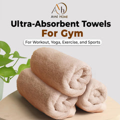 Avni Home 100% Cotton Hand Towel 300 Gsm | Ultra Soft, Absorbent, Quick Dry Towels For Facewash, Gym, Sports, Travel | Quick-Dry Fitness Towels - Pack Of 3 (Sand Grey)