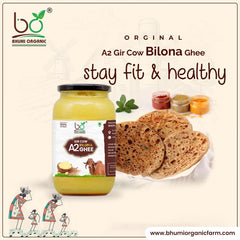 100% Natural A2 Gir Cow Ghee By Bhumi Organic | Naturally & Healthy Bilona Method Cow Ghee | (1 Litr) 33.8 Ounce | Jar Pack