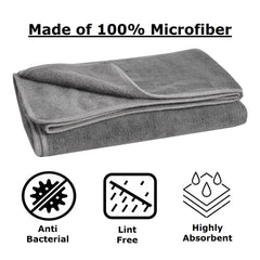 Cotton Bolls Microfiber Large Bath Towel 800 Gsm | Quick Dry Super Soft Higly Absorbent Lint Free Bath Towel For Men & Women, Travel, Gym, Beach, Pool, Yoga (Grey)