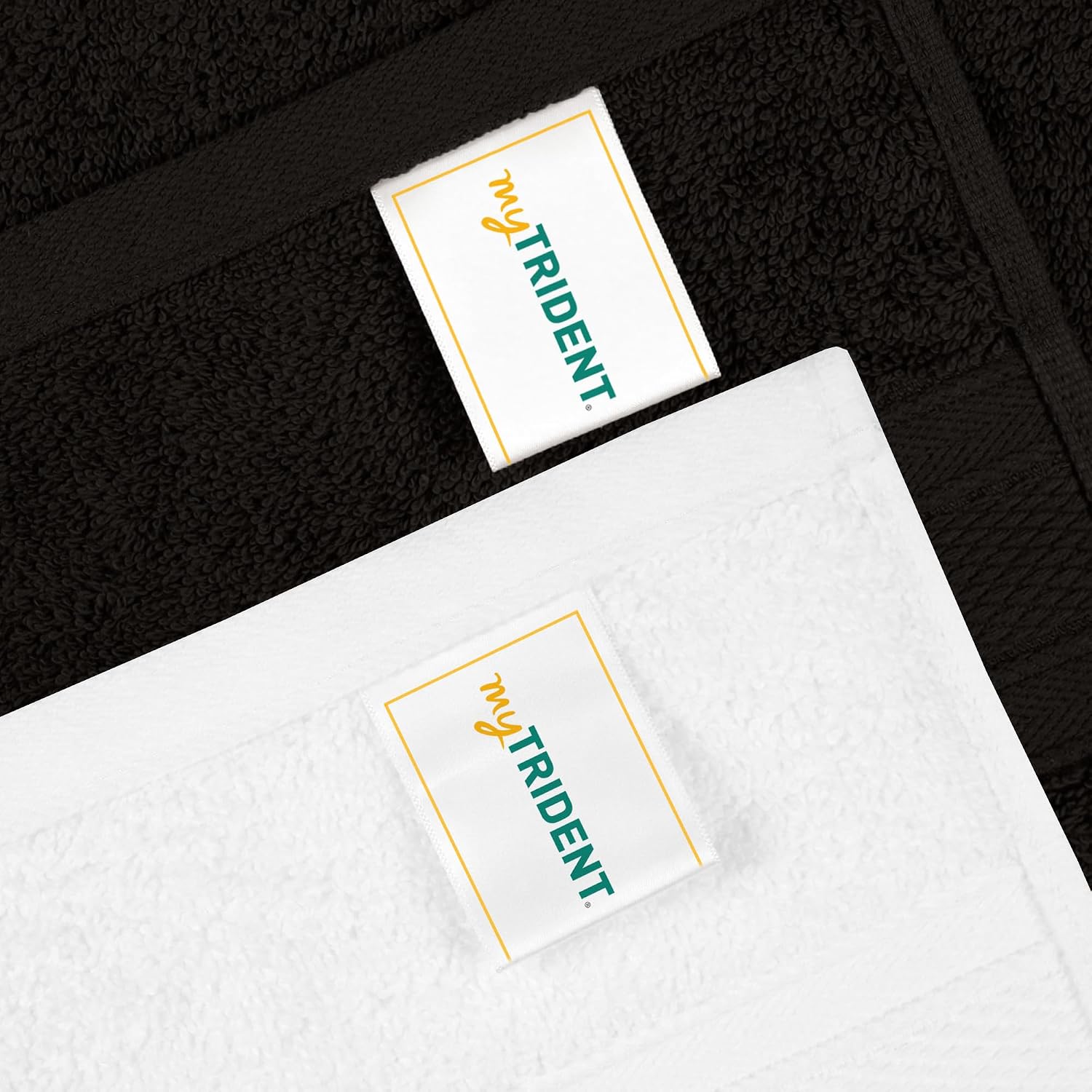 Mytrident Soft Comfort Air Rich 100% Cotton Hand Towel 800 Gsm | Highly Absorbent Towels For Men & Women Hand Towel (Black & White) - 4 Pcs