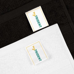 Mytrident Soft Comfort Air Rich 100% Cotton Hand Towel 800 Gsm | Highly Absorbent Towels For Men & Women Hand Towel (Black & White) - 4 Pcs