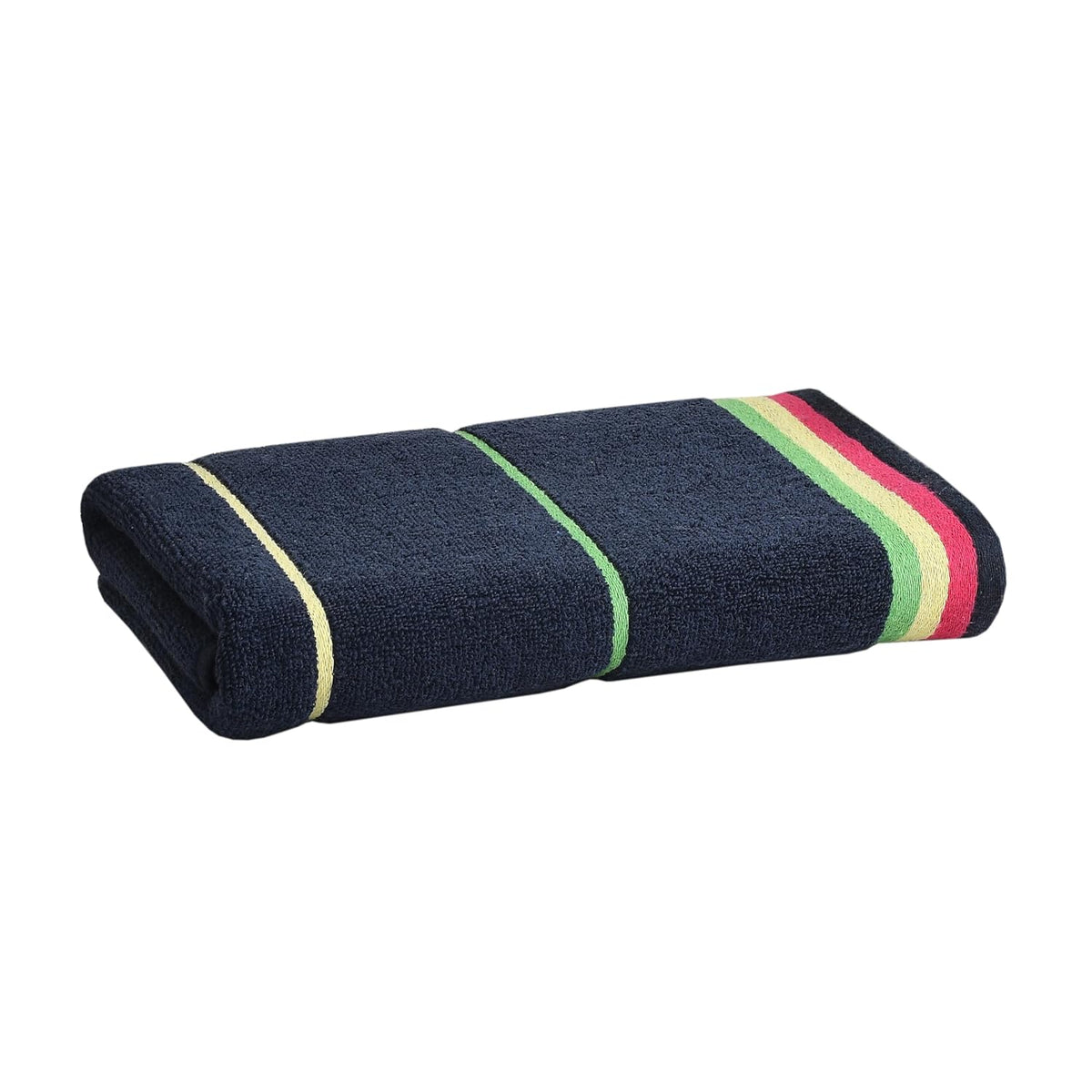 Pure Cotton Large Size Bath Towel 450 Gsm | Attractive Design, Quick Dry Bath Towel (Navy Blue)