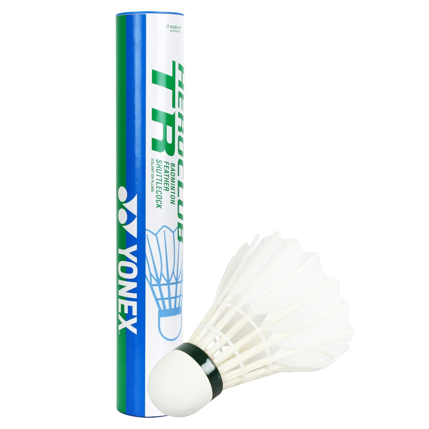 Yonex Aero Club TR Pack Of 12 + Aerosensa 2 Pack Of 12 Feather Badminton Shuttlecocks For Intermidiate Players | White