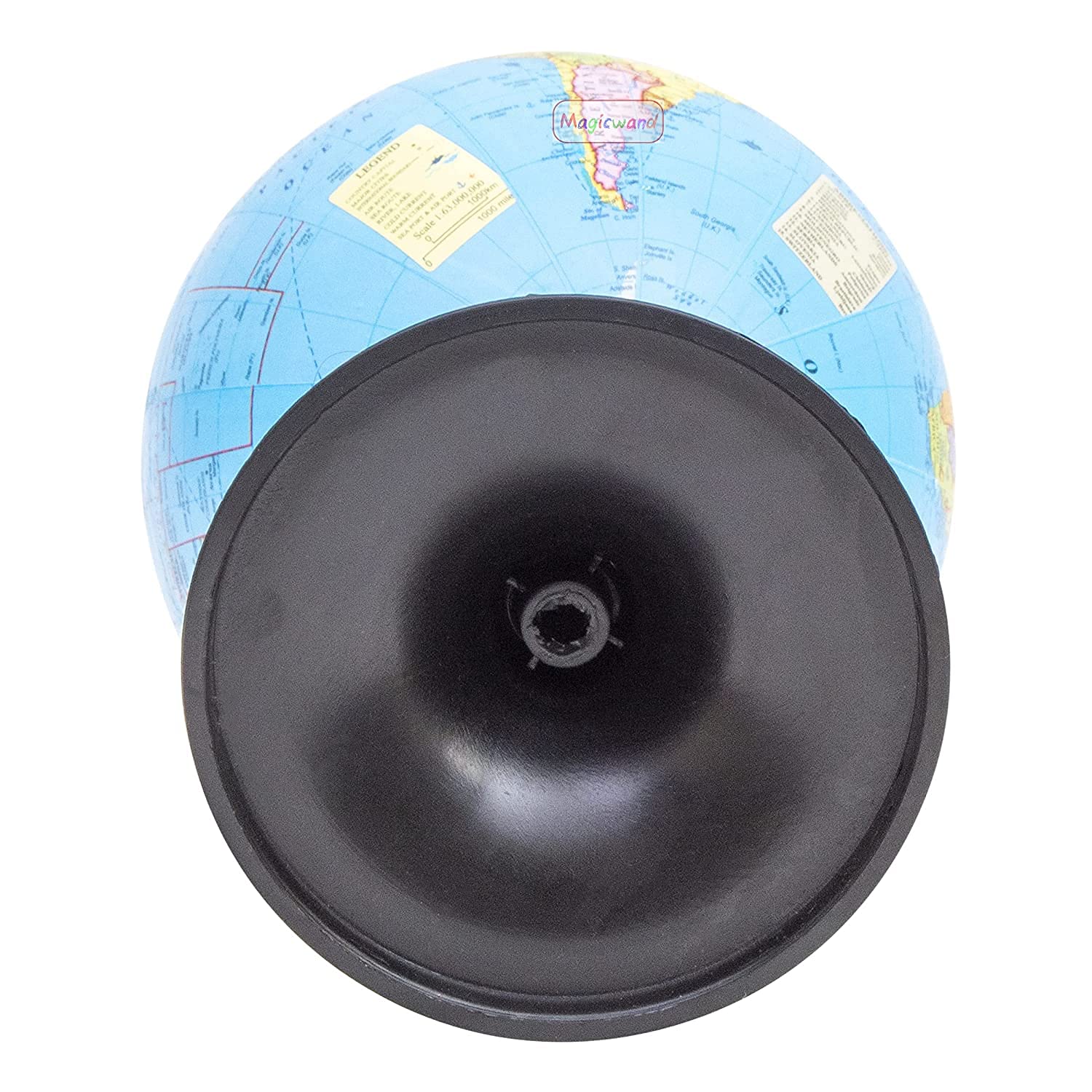 Stem & Steam Educational, Decorative Spinning Political Educational Laminated Rotating World Globe, 5" Plastic + Magnifying Glass For Students, Combo Pack