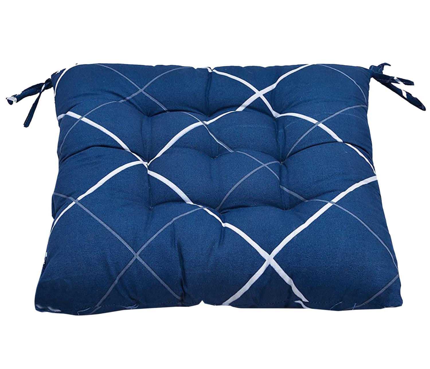 Microfiber Chair Cushion Pad, Chair Back Rest Pillow, Blue, Size - 45 X 47 X 7 Cm | Furniture Cushion, Versatile Use, Lightweight, Breathable | Soft Pillow - Pack Of 2