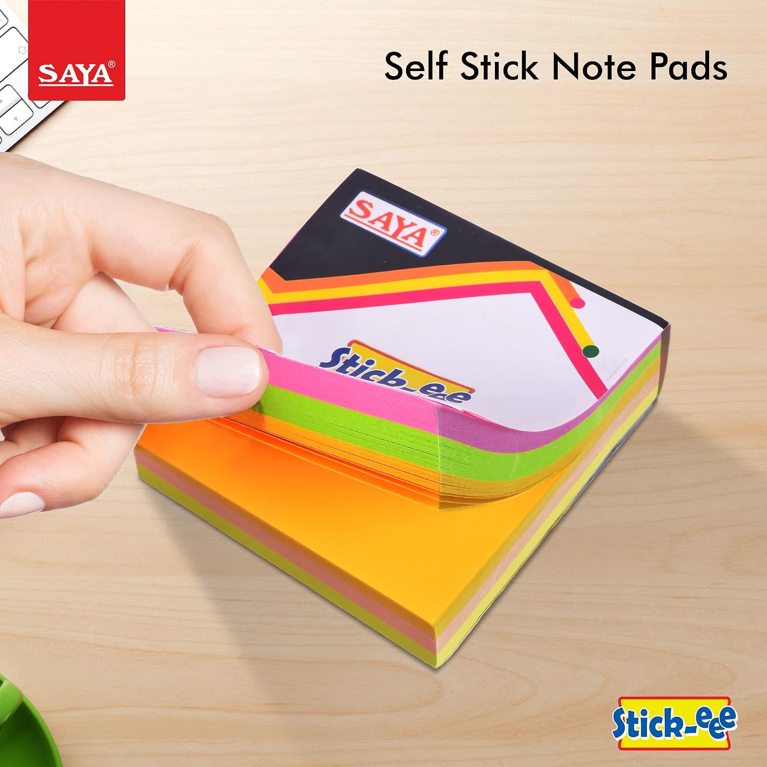 Sticky Notes - Pack Of 4 X 100 Sheets Each | Vibrant Neon Colors, Sticky Notes For Office, School