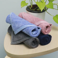 Heelium Bamboo Face Towel 800 Gsm | Ultra Absorbent & Odour-Free 3x Softer Than Cotton Towels | Pack Of 4 (Blue, Grey, Iris & Peach)