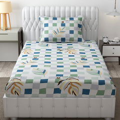 Microfiber Single Bedsheet Set With 1 Pillow Covers (60 X 90 Inches) Multicolor | Durable & Long-Lasting | 144 Thread Count | Wrinkle Free