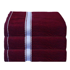 Kuber Industries Cotton Bath Towels 490 Gsm Large Size | Quick Dry Super Absorbent Bathing Towel For Men & Women (Maroon)- Pack Of 3