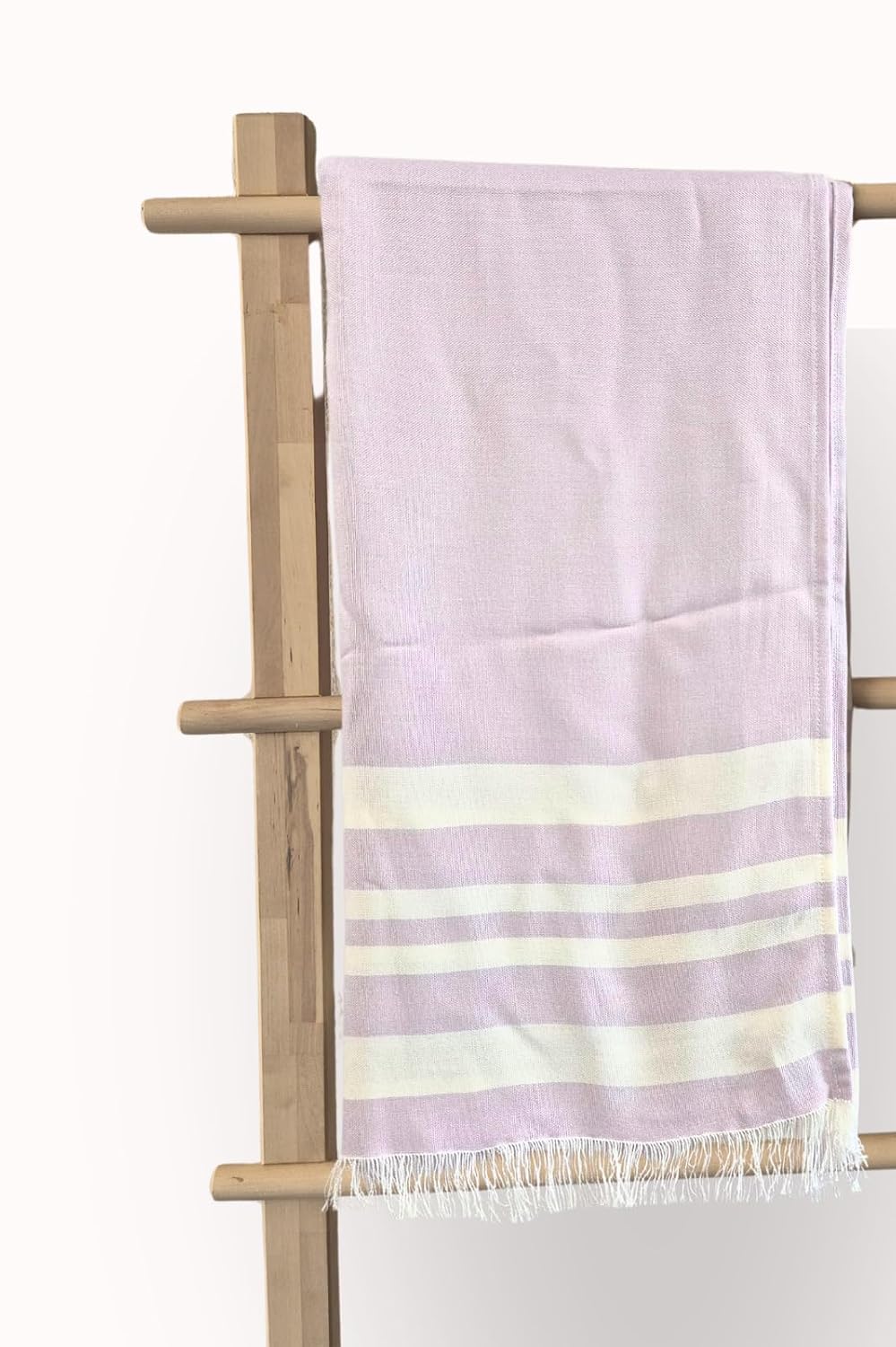 Madake Bamboo Ultra Soft & Thin Turkish Towel 454 Gsm | Quick Dry, Super Absorbent | Extra Large Bath Towel For Men & Women (Light Lavander)