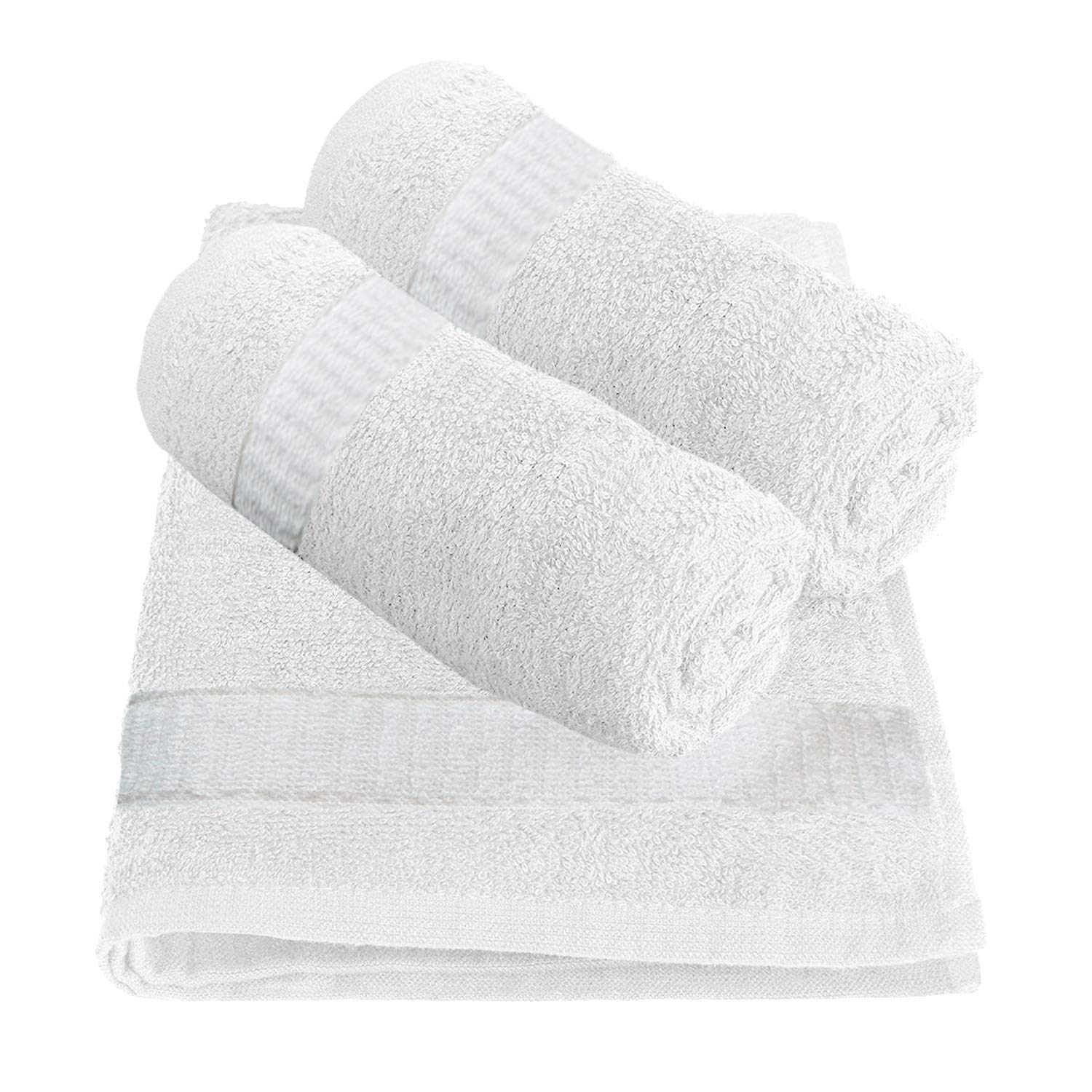 Kuber Industries Cotton Face Towel 450 Gsm | Super Absorbent & Soft Material Face Towel -White (Pack Of 3)