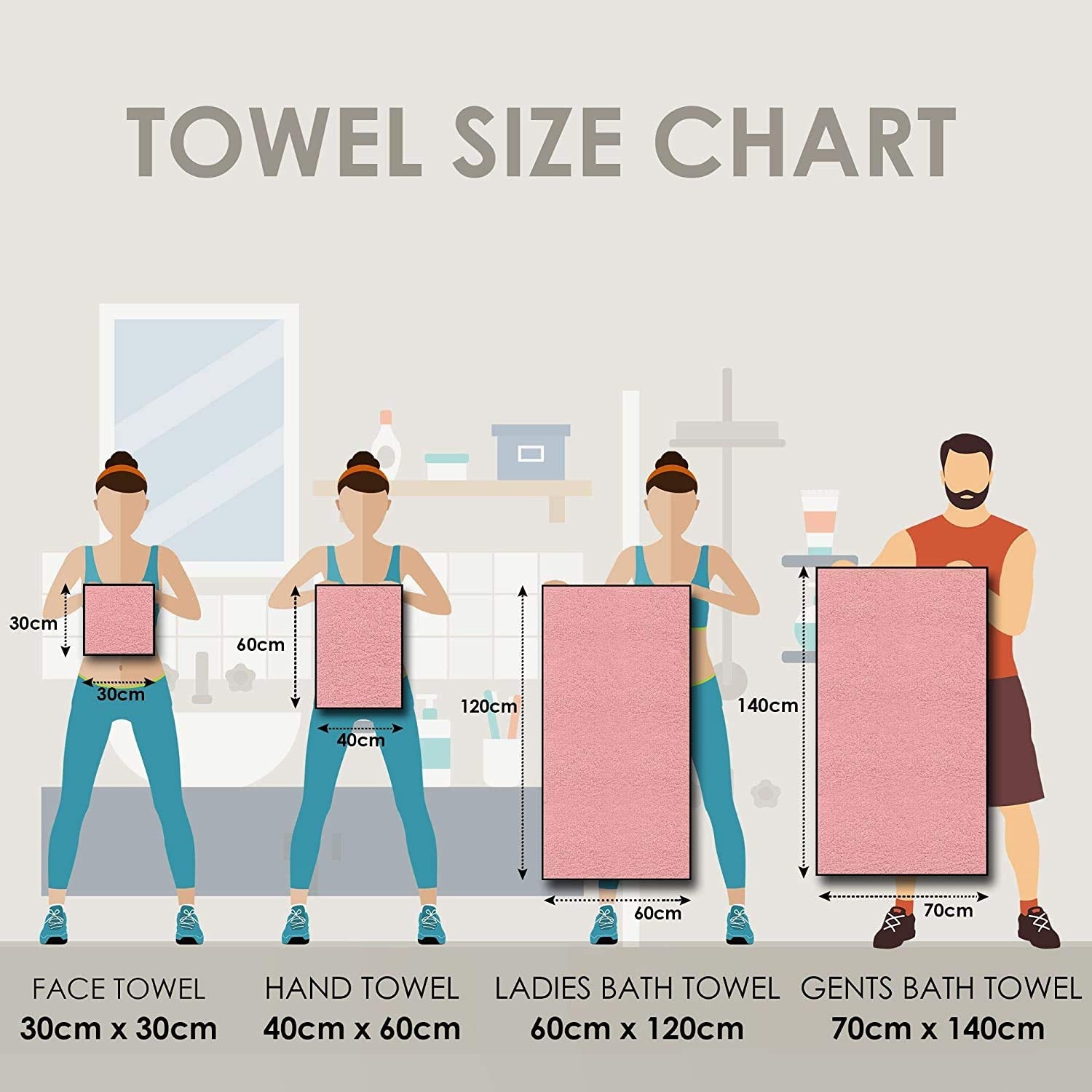 North Field Bath Towel 1000 Gsm | Extra Soft & Absorbent, Durable Bath Towel (Brown & Blue) - Set Of 2