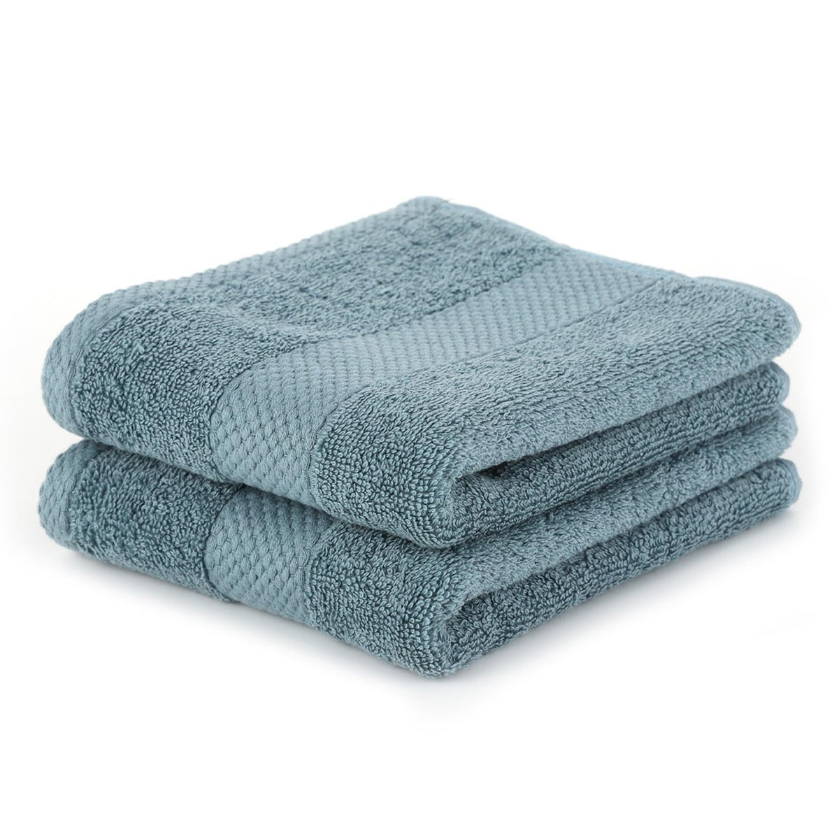 Earthy Fables Premium Hand Towels 600 Gsm | 100% Combed Cotton Ultra Soft Quick Dry & Highly Absorbent, For Home, Gym & Travel | Set Of 2 (Aqua)