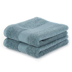 Earthy Fables Premium Hand Towels 600 Gsm | 100% Combed Cotton Ultra Soft Quick Dry & Highly Absorbent, For Home, Gym & Travel | Set Of 2 (Aqua)