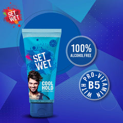 Set Wet  Daily Hair Styling Gel For Men Cool Hold , Alcohol Free , Pro Vitamin B5 , Medium Hold 100ml Each 3.4 Fl.oz. | Pack Of 3