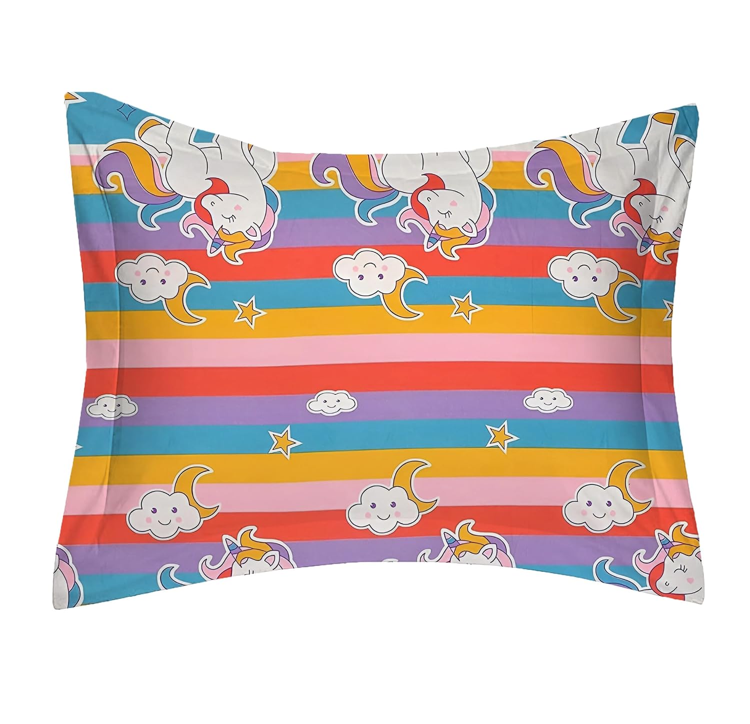 Kids Single Bedsheet With 1 Pillow Covers - 60 X 90 Inches, Multicolor | Soft Wrinkle Free Breathable Easy Care | Color Fade Resistant Bedsheet