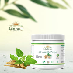 Life Farm Organics Ashwagandha Powder Helps Boost Strength, Stamina & Energy, Stress Relief Mental Calmness & Anxiety Issues Ashwagandha Root Powder | 150gm 0.3lbs