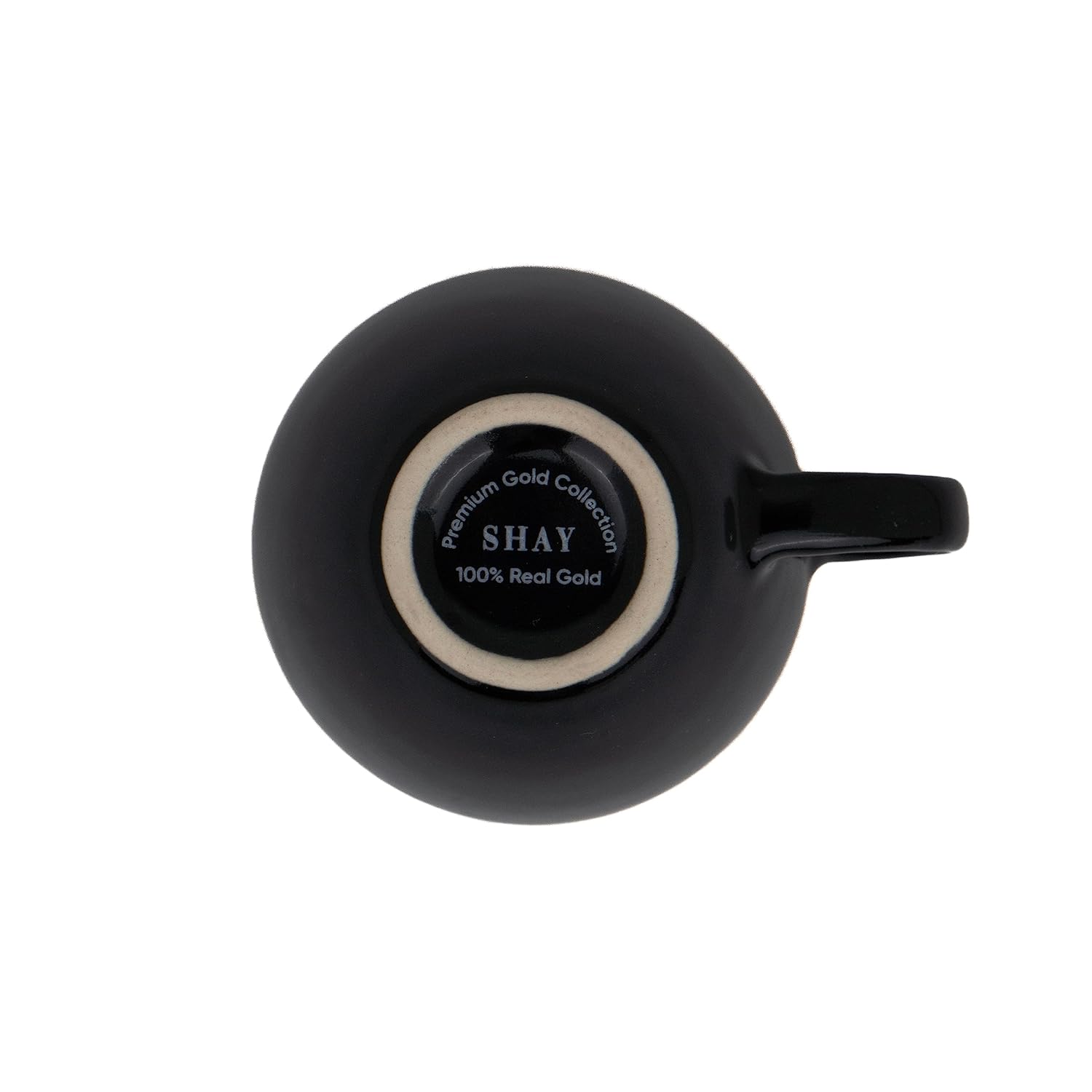 Real Gold Line Ceramic Tea Cups Set Of 6 - Black Gold Line, 200ml Each | Tea Cup Set Of 6 - Premium Ceramic Tea Set With Glossy Finish | Ceramic Tea Cup