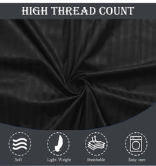 Striped Black Bedsheet For King Size With 2 Pillow Cover (90 X 95 Inches) | Softer & Durable For All Season | Ideal For Daily Use Home Bedsheet