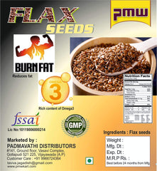 Pmw Flax Seed Omega 3 Fatty Acids Avisa Ginjalu, With Essential Nutrients, Including Omega-3 Fatty Acids, Fiber, And Lignans, Promoting Heart Health | 1 Kg 2.2lbs