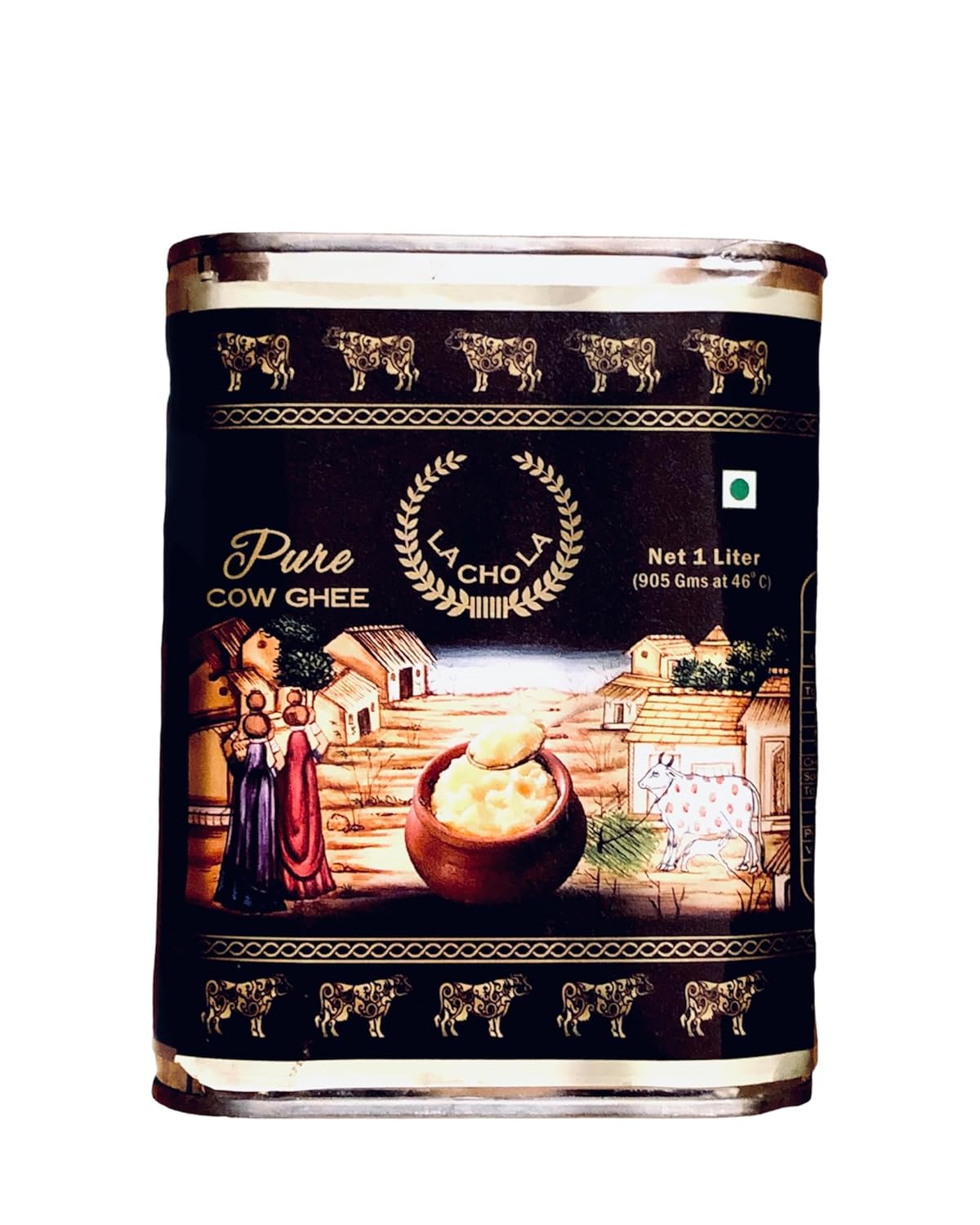 Pure Desi Cow Ghee By Lachola | Made Traditionally From Curd Pure Cow Ghee Good For Taste | (2 Litr) 67.6 Ounce | Tin Pack