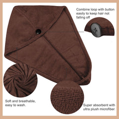 Sassoon Venir Microfiber Hair Wrap Towel 450 Gsm | For Women With Smooth Texture Super Absorbent Quick Dry Hair Turban (Cocoa)