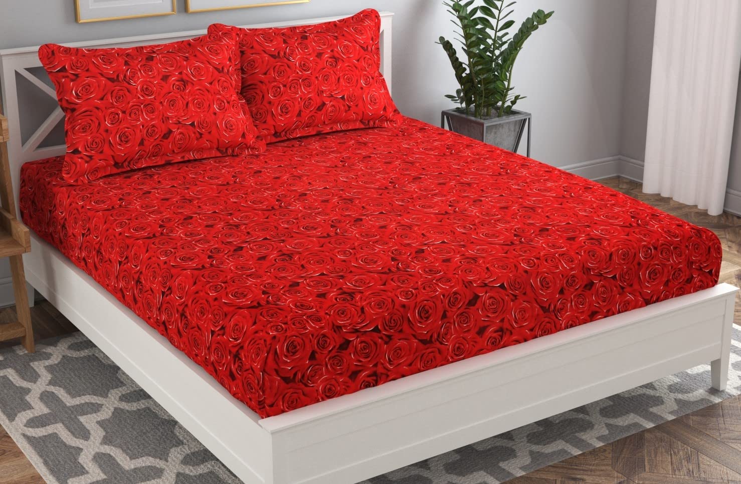Combo 7 Double Bedsheet With 14 Pillow Covers - 85 X 86 Inches, Multicolor | Fade Resistant & Durable Breathable & Wrinkle Free Bed Sheet