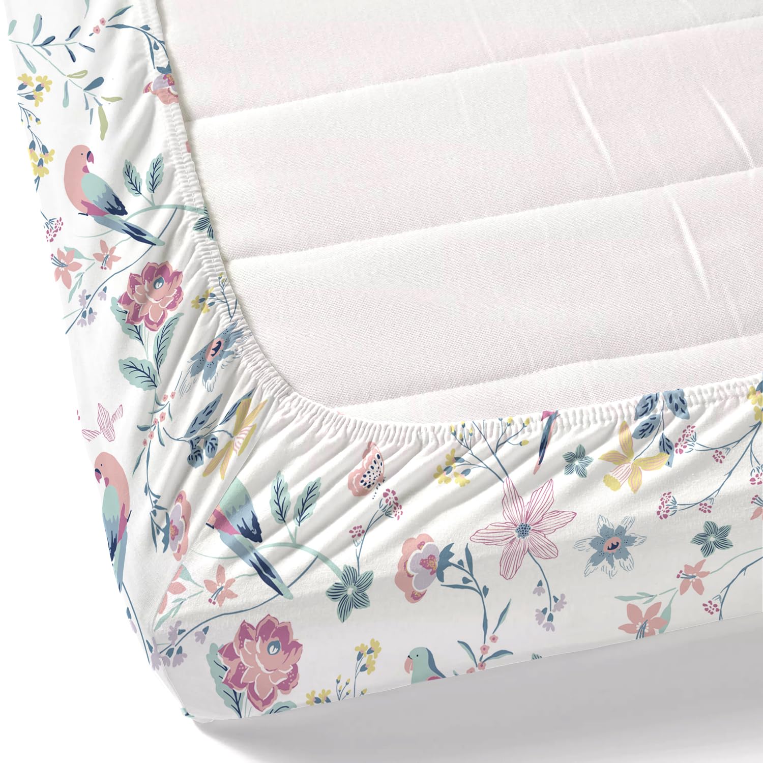 Queen Size Bed For Elastic Fitted Bedsheet With 2 Pillow Covers | 50 X 78 X 10 Inches, White & Grey | Softness, Durability & Comfort | Perfect For Everyday Use