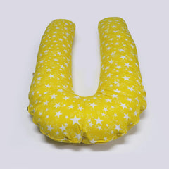 U Shaped Pregnancy Pillow, Maternity Pillow, 100% Cotton Removable Cover, Stardom Yellow | Super Premium Pillow For Sleeping, Versatile Use, Pregnocare Microfibers, Comfortable Pillow