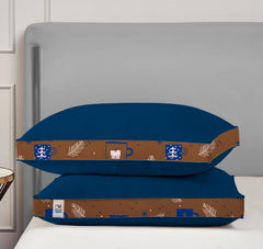 Soft Microfiber High Loft Pillow, Neck Support, Sleep Well In 43 X 69 Cm | Printed Gusset Of Extra 5 Cm Height For Soft Comfortable Sleep, Blue Dream | Bed Pillow, Supportive - Set Of 2