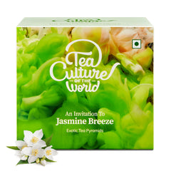 Tea Culture Of The World Jasmine Breeze Green Tea - 16 Tea Bags | Made With Whole Leaf Green Tea, Natural Jasmine Flowers - Pure Elegance, Smooth & Floral | High Caffeine