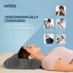 Advance Gel Blended Memory Foam Pillow, For Pain Relief, Grey, Standard Size - 20 X 13 X 4 Inch | For Neck & Shoulder Pain Relief | Orthopedic Pillow For Back & Stomach Sleepers - Pack Of 2