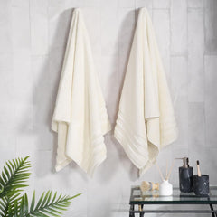 Mytrident Finesse 100% Cotton Bath Towels 1200 Gsm (Linen) -2 Piece