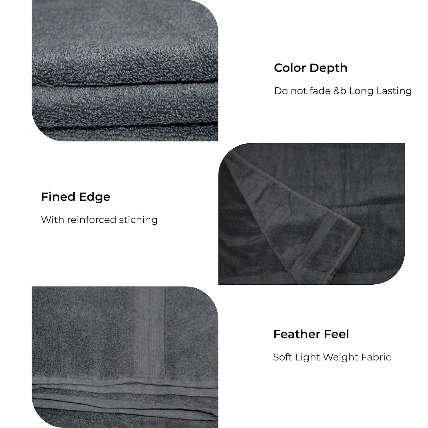 Bhapri Turkish 100% Cotton Luxury Bath Towels 500 Gsm | Lightweight Soft & Absorbent Quick Dry Plush Bathroom Towels (Black)