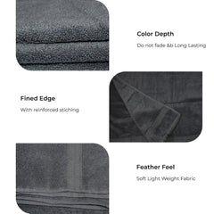 Bhapri Turkish 100% Cotton Luxury Bath Towels 500 Gsm | Lightweight Soft & Absorbent Quick Dry Plush Bathroom Towels (Black)