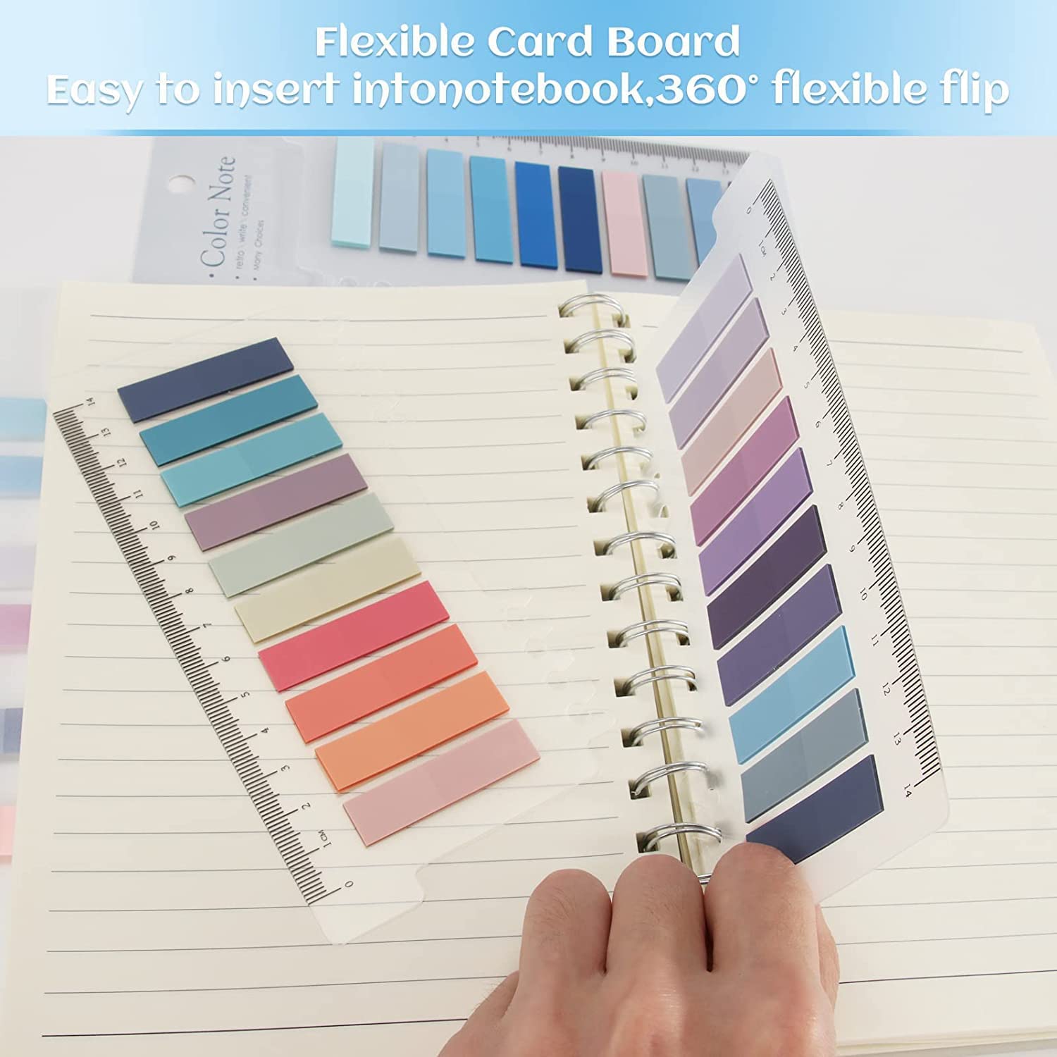 Index Tabs Sticky Notes With Ruler Multi Color Sticky Tabs For Notebook, Books - Packs Of 3