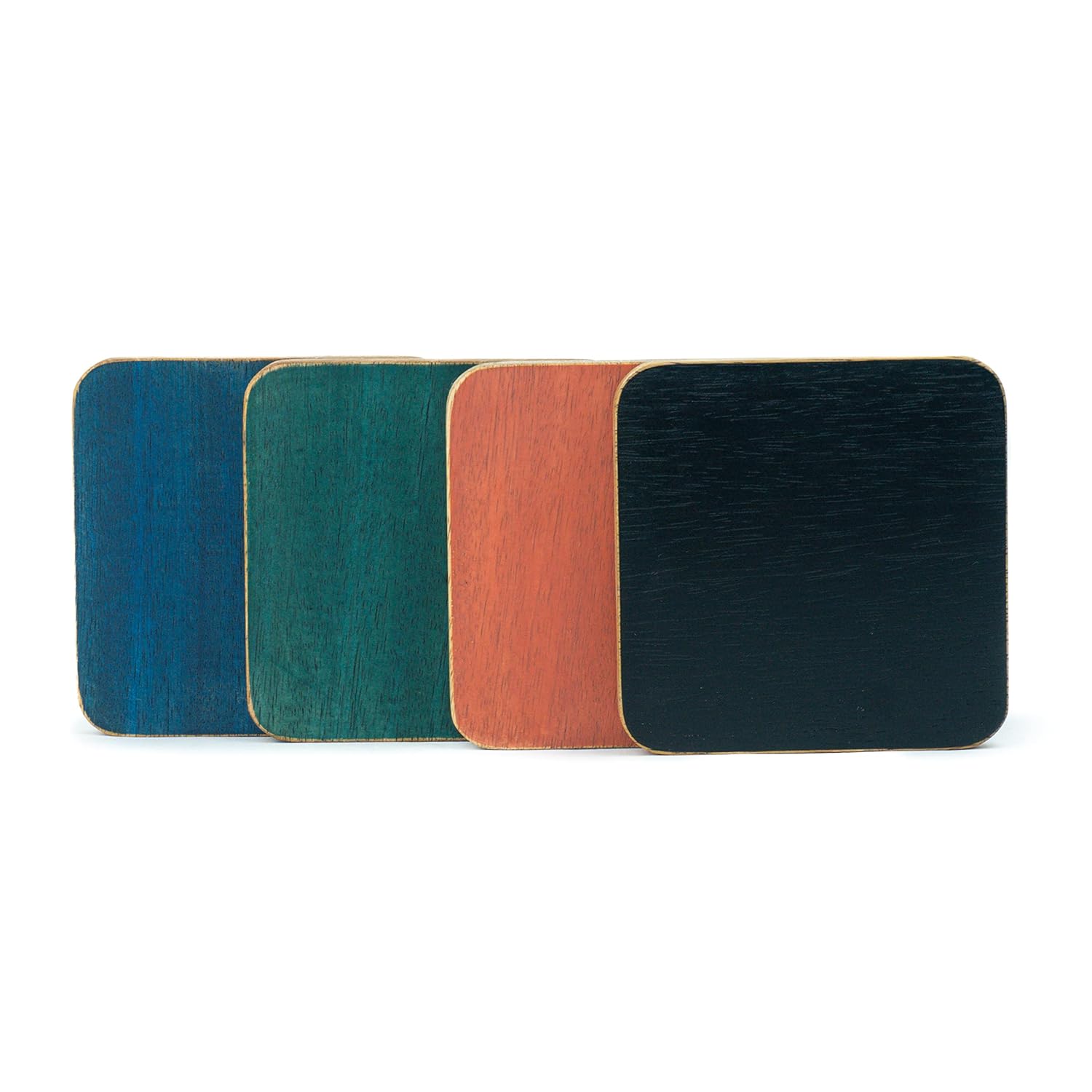 Wooden Tea Coasters Set Of 6, Mango Wood | Reversible Coaster Set - Coasters For Cups Set | Coasters For Glasses - Coasters For Cups | Wood Coaster Set - Square Wood Coaster Set