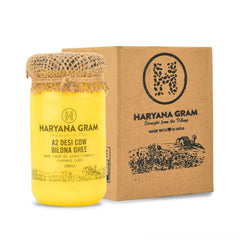 Organic A2 Desi Cow Bilona Ghee By Haryana Gram | Rich In Vitamin A, D & Minerals Healthy Desi Ghee Good For Overall Health | (200ml) 6.7 Ounce | Jar Pack