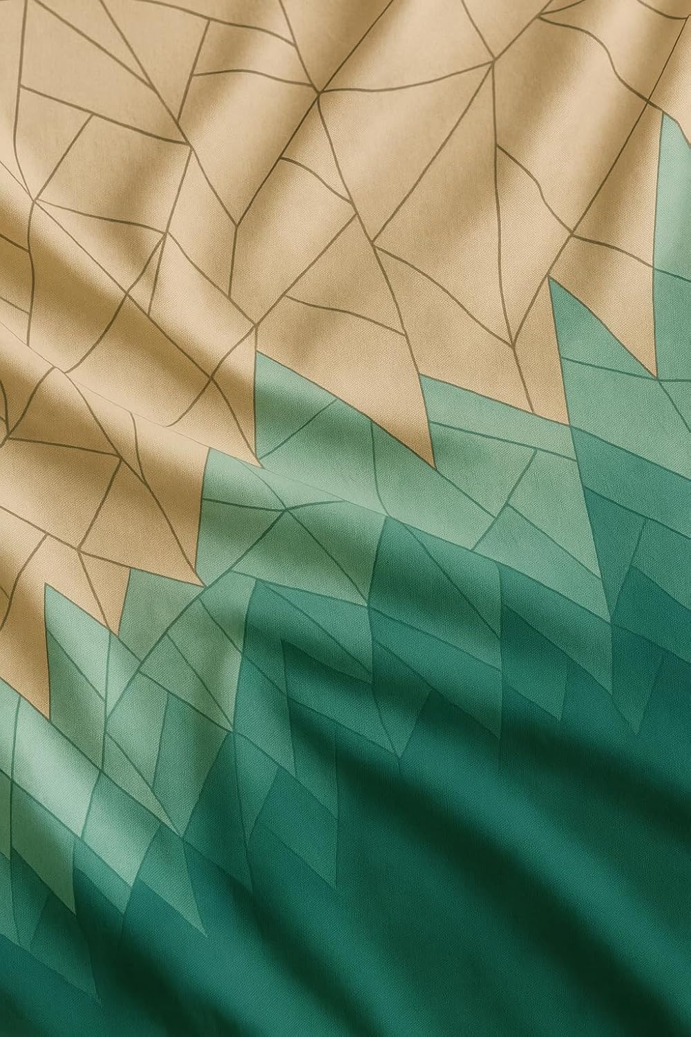 Elastic Fitted Bedsheets For King Size With Two Pillow Cover - 72 X 78 X 10 Inches, Pastel Green | Super Soft Premium Brushed Glace Cotton Bedsheet, Breathable & Wrinkle Free