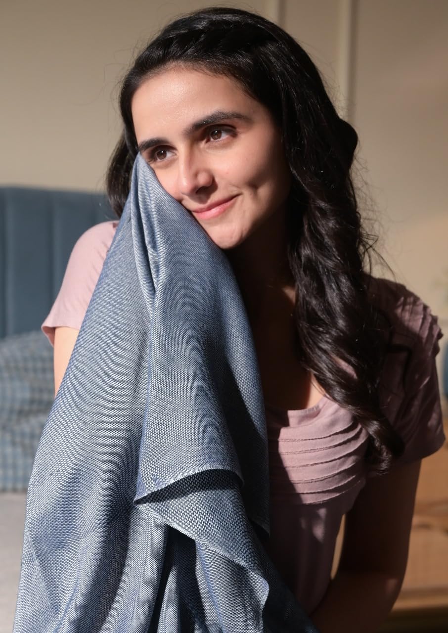 Aero Weav Ultra Lightweight Bamboo Bath Towel 200gsm | Compact, Portable & Less Than Skin-Friendly & Eco-Friendly Travel Towel (Terracotta & Denim Blue)- Pack Of 2